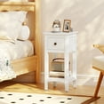 thumbnail image 2 of Gymax Nightstand 3-Tier Bedside Table w/ Open Storage Shelf & Narrow Side Table White, 2 of 7