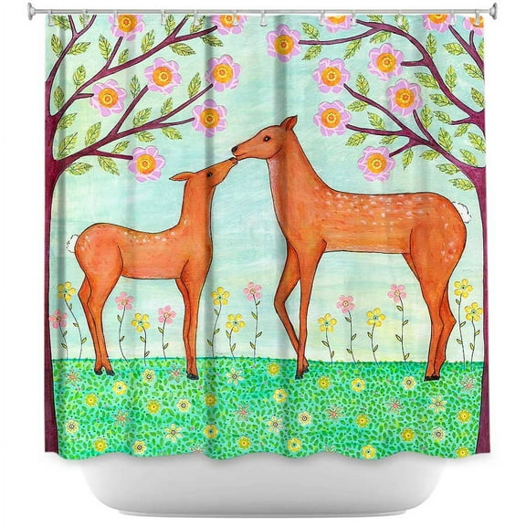 DiaNoche Designs Unique Bathroom Shower Curtains by Sascalia - Woodland Deer