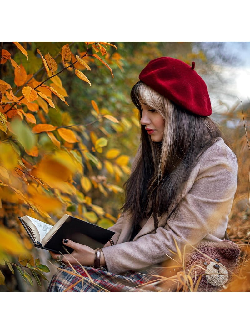 French Beret Hats for Women Girls, Classic Wool Berets Lady  display picture 1