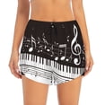 thumbnail image 4 of Lsque Piano Keys With Musical Notes Printed Women's Running Shorts with Liner Pockets,Elastic Quick Dry Workout Athletic Gym Yoga Shorts,Womens High Waist Shorts-Medium, 4 of 9