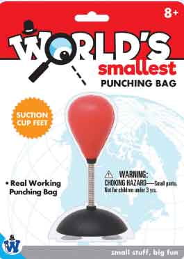 Knick Knack Toy Worlds Smallest Red Punching Bag for Kids Aged 8+, Unisex Gift