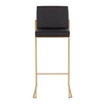 thumbnail image 7 of Lumisource Fuji Contemporary High Back Barstool in Gold Steel and Black Faux Leather - Set of 2, 7 of 7