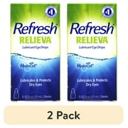 (2 pack) Refresh Relieva Lubricant Eye Drops, Lubricates & Protects Dry Eyes, 0.33 FL OZ