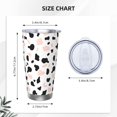 thumbnail image 3 of 20oz Car Cup Three-Piece Set Of Single Silver Edge No Smell Easy To Carry Heat Preservation For Daily Car Sports Travel Simple Cow-Print Pattern1_2, 3 of 8