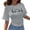 Grey, variant on Womens Tshirts Korean Style Short Sleeve T Shirt Loose Fit Crew Neck Basic Summer Top Tops for Women Black L