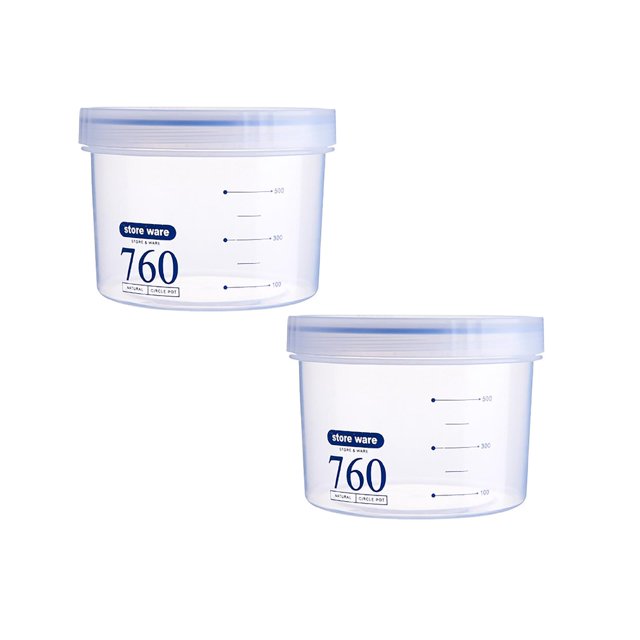 Oleegame 2PC Produce Storage Round Plastic Sealed Jar Storage Jar Kitchen Multigrain Storage Box