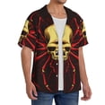 thumbnail image 2 of Susaid Red Skull Spider Print Men's Polo Shirts Button Down Short Sleeve Casual Summer Beach Vintage Shirts for Men-XX-Large, 2 of 5