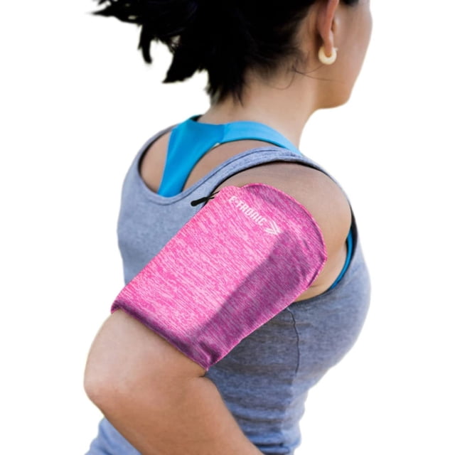 IBAOLEA Support de Téléphone pour la Course - Brassards pour Téléphone Cellulaire avec Logo Réfléchissant - Dragonne pour Téléphone Compatible iPhone et Android - à Utiliser pour la Course, la Marche, la Randonnée et le Vélo - Rose Petit Rose Petit
