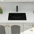 thumbnail image 3 of LOGMEY 21" Black Undermount Ceramic Bathroom Sink with Overflow - Scratch Resistant, Fits 20" Vanity, 1.75" Drain Ready, 3 of 10