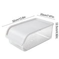 thumbnail image 3 of Caja de almacenamiento para refrigerador | Recipiente de plástico transparente para alimentos de cocina con tapa abatible | Organizador apilable para frutas y verduras | Cierre hermético a prueba de, 3 of 6