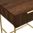 thumbnail image 2 of Walker Edison 18.5" Reeded 1-Drawer Side Table -&nbsp;Dark Walnut/ Gold, 2 of 11