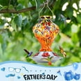 thumbnail image 2 of Hummingbird Feeder, BOLITE Glass Hummingbird Feeders for Outdoors Hanging, with Ant Moat and Five Feeding Ports, 22 Ounces, Leak Proof, Red, Birthday Gifts for Women Men, Gifts for Mom Dad, 2 of 10