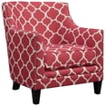 thumbnail image 1 of Bowery Hill Tissu Rembourré Trèfle Imprimé Accent Fauteuil en Rouge, 1 of 10