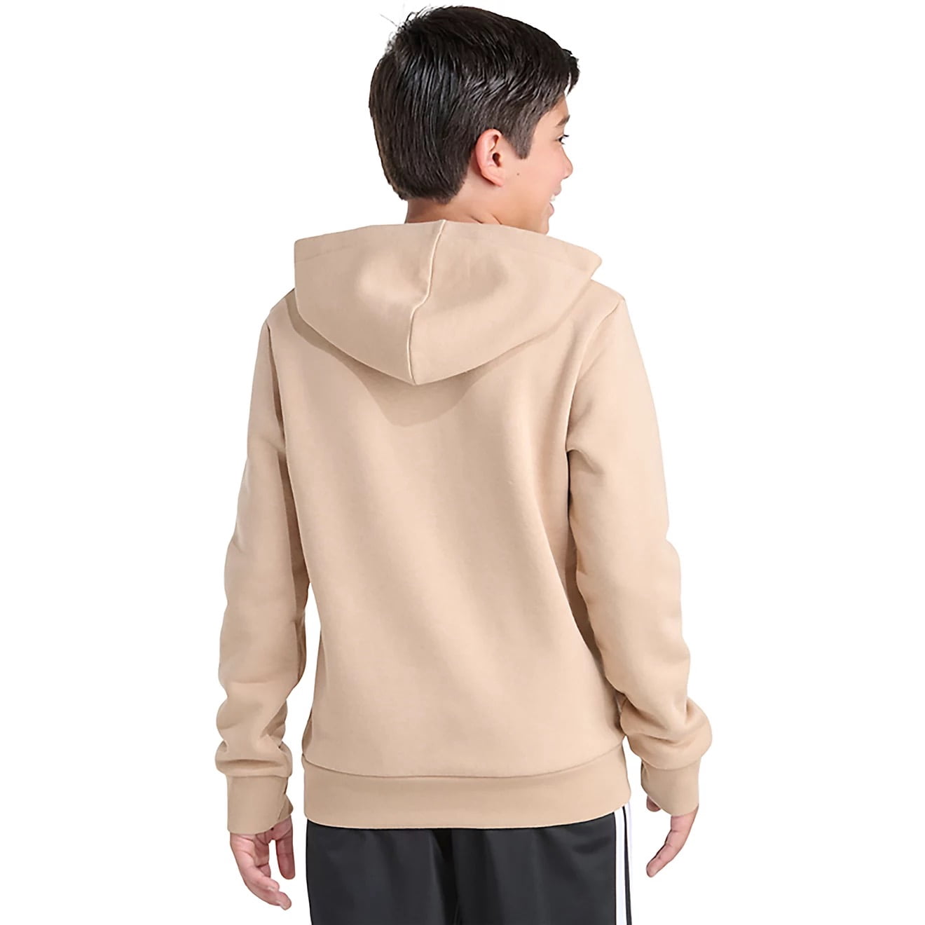 Adidas Boys' Essential Big Logo Pullover Hoodie Tan  Medium