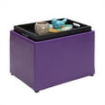 thumbnail image 4 of Convenience Concepts Designs4Comfort Accent Storage Ottoman with Reversible Tray, Purple Faux Leather, 4 of 8