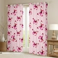 thumbnail image 2 of jejeloiu Cute Butterflies Curtains Pack of 2 (42x84 Each),Cartoon Butterfly Curtains Blackout,Girls Pink Bedroom Curtains For Princess,Super Cozy Room Decor, 2 of 6