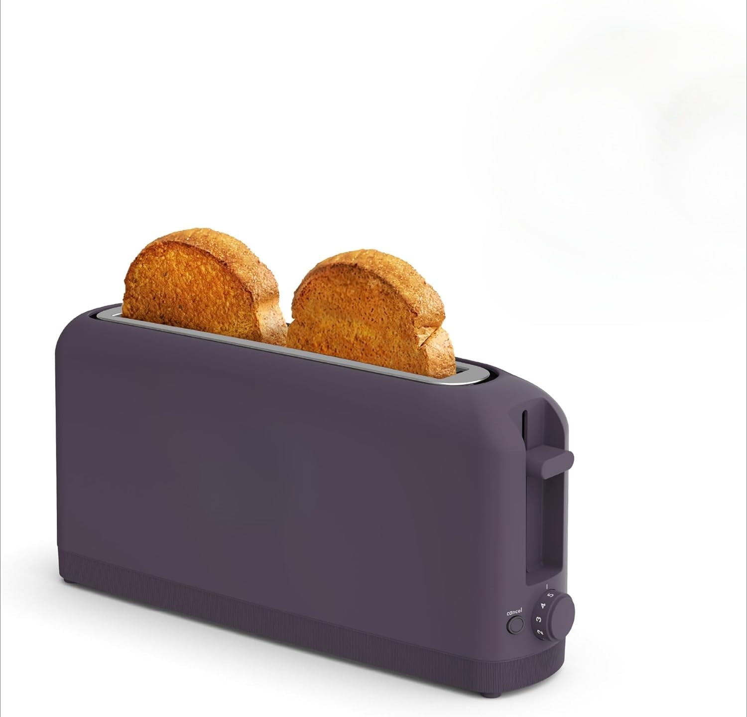 2 Slice Slim Toaster, Fits-anywhere™ Kitchenware, 6 Setting Shade Control with Reheat & Cancel Buttons, Fits sourdough, 10” Long Slot, Anti Jam & Auto Shutoff, 900 Watt, Plum