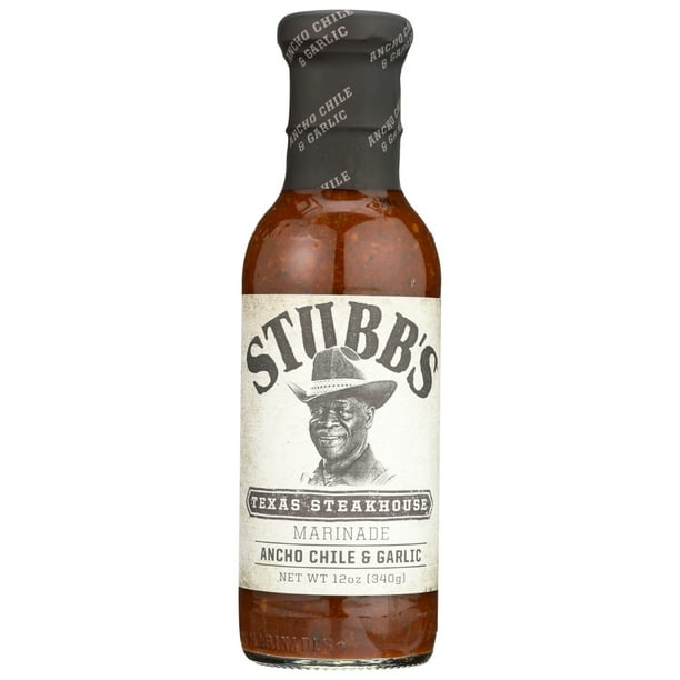 Stubb'S Texas Steakhouse Ancho Chile & Garlic Marinade, 12 Fl Oz