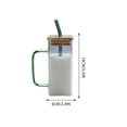 thumbnail image 3 of SSZMDLB 400ml Glass Cup With Lid And Straw, Square Drinking Glass, Iced Coffee Tumbler, Beer and Juice Mug, Home Beverage Cups for Coffee, Milk, Tea, 3 of 7