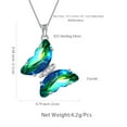 thumbnail image 6 of Green Butterfly Necklace Emerald May Birthstone Necklace 925 Sterling Silver Pendant Crystal Birthday Jewelry Women Mother's Day Gifts Juwaliy, 6 of 8