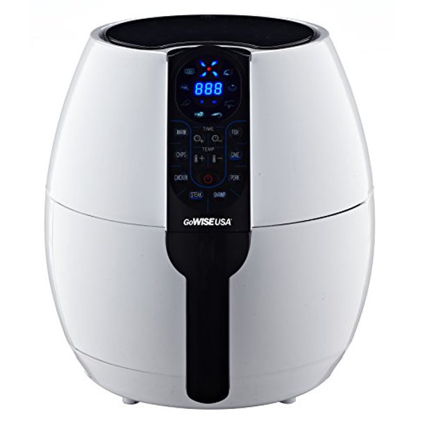 GoWISE USA 3.7Quarts Programmable Air Fryer with 8 Cook Presets (White