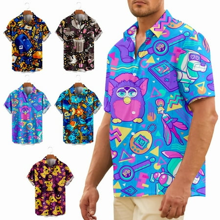 

Men s Aloha Button Down Polo Shirts Funny Party Tops Plus Size Men