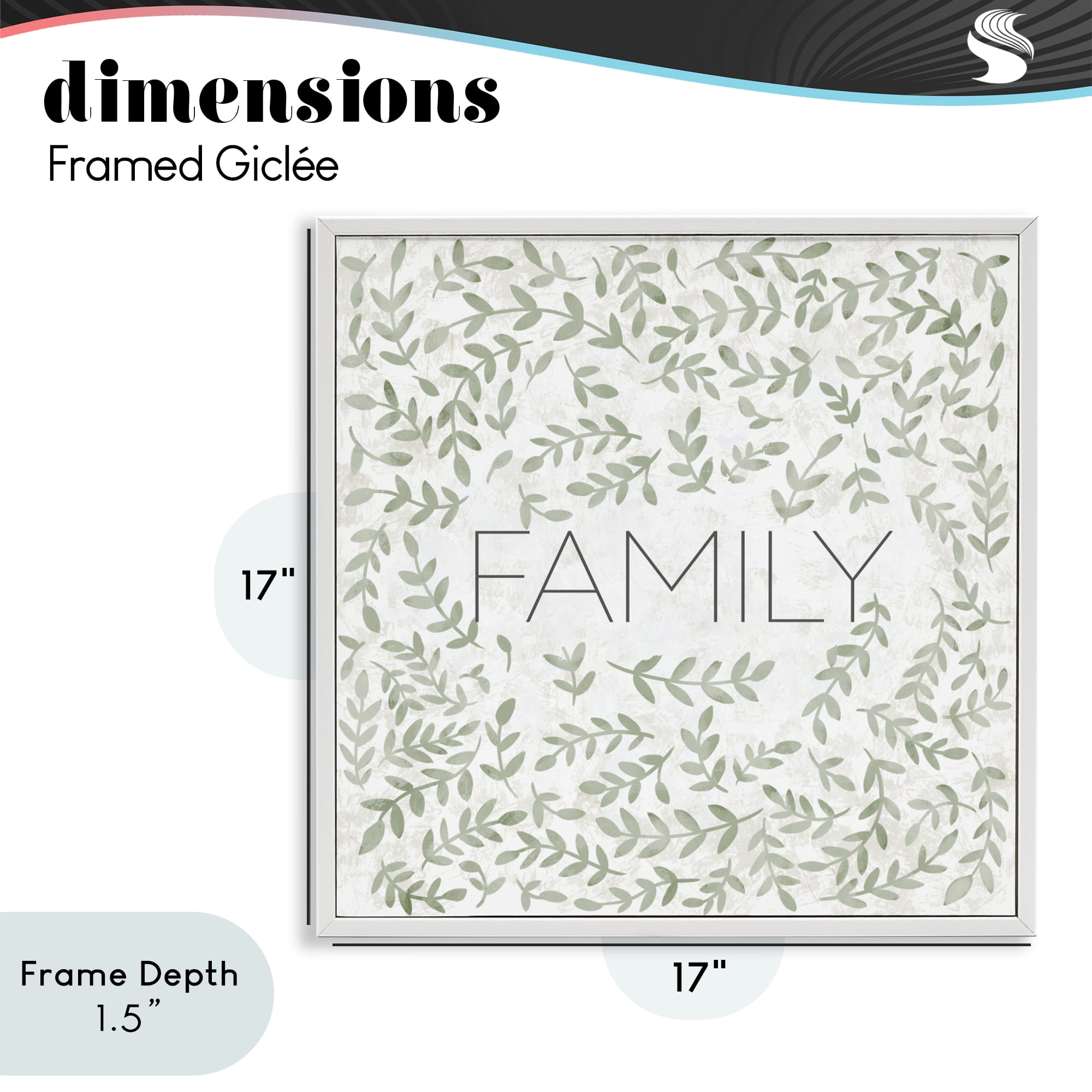 Stupell Industries Curved Ivy Sprigs Family White Framed Giclee Art, design by SD Graphics Studio