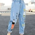 thumbnail image 4 of TAIAOJING Toddler Baby Kids Spring And Autumn New Girls Jeans Fashion Pants Big Small And Medium Sized Girls Girl Children Long Pants Casual Joggers, 4-5 Years, 4 of 5