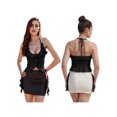 thumbnail image 2 of Gupgi Women Halter Cami Top Irregular Deep V Neck Ruffle Crop Top Solid Color Backless Tank Shirt, 2 of 8