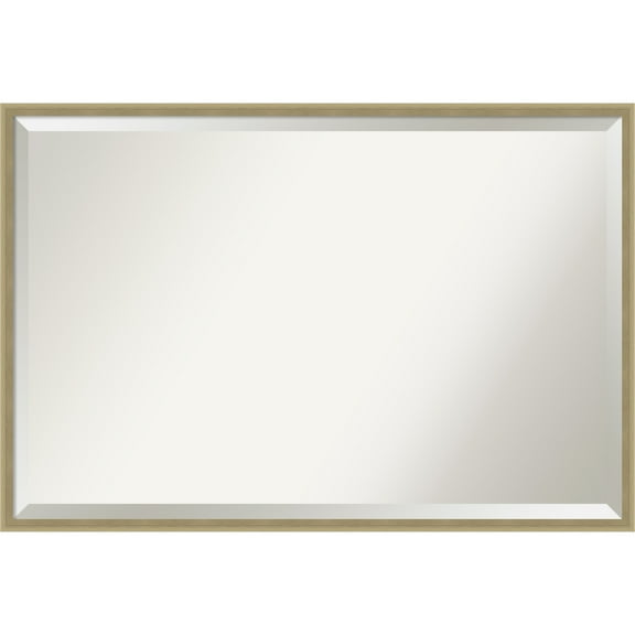 Amanti Art Lucie Champagne Beveled Wood Wall Mirror 25.25 x 37.25 in.