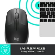 Logitech Wireless Mouse M190 - Full Size Ambidextrous Curve Design, 18-Month Battery with Power Saving Mode, Charcoal