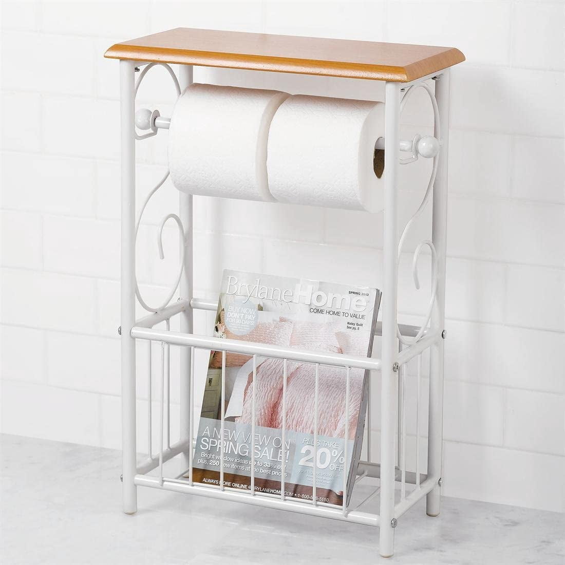 BrylaneHome Scroll Toilet Paper & Magazine Holder