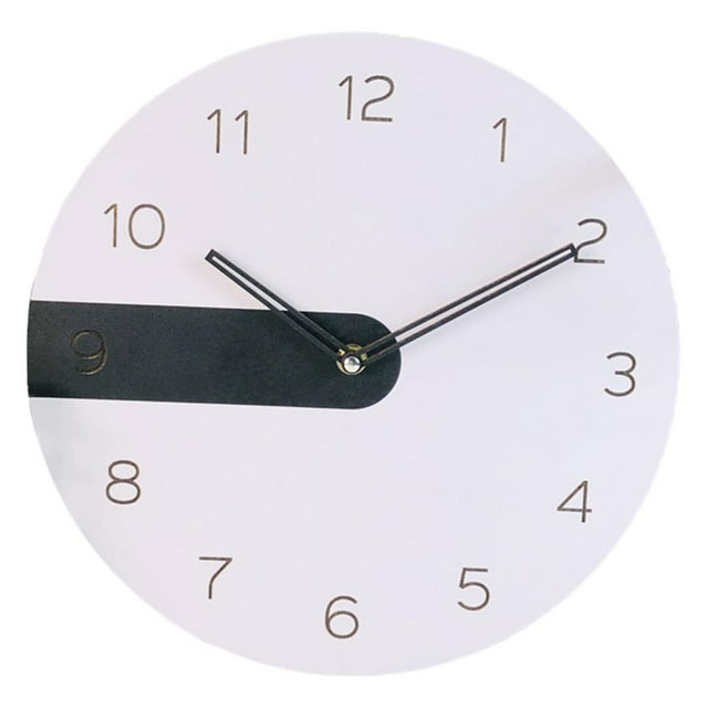Circle Wall Clock Non-Ticking Arabic Numeral Battery Operated Modern 12inch Wood For Living room and me , Bedroom ,Decoration negro SM SunniMix reloj de pared silencioso