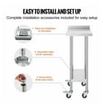 thumbnail image 4 of Stainless Steel Work Table 24x15x40 Inch, Commercial Prep Table with Casters, 4 of 7