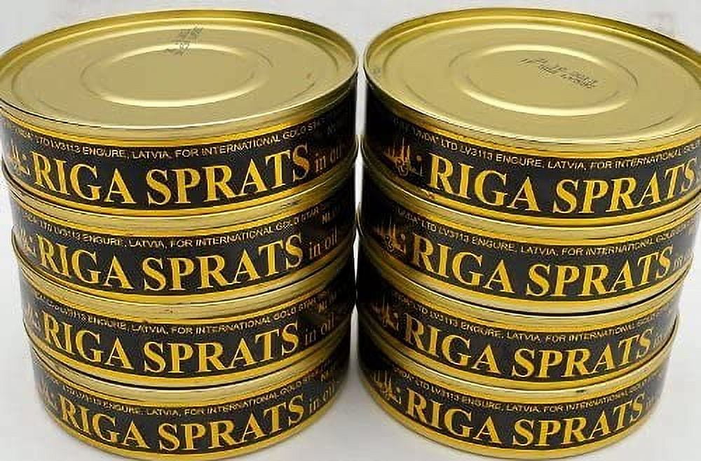 Gold Star Riga Sprats Smoked, 5.6 oz. Tins (Pack of 12)