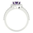 thumbnail image 4 of 1.49 ctw with Simulated Diamond Halo Accents Anniversary Ring for Women | Heart Cut Simulated Alexandrite | Hyperallergenic Solid 14K White Gold, 4 of 5
