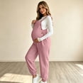 thumbnail image 5 of Women's Maternity Corduroy Sleeveless Overalls Fall Adjustable Strap Cuffed Ankle Fashion Casual Pregnancy Jumpsuit S-XXL, 5 of 7