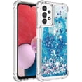 thumbnail image 3 of Case for Galaxy S24 FE,Flowing Bling Liquid Hearts Sparkle Moving Glitter Quicksand Waterfall Anti-Fall Protective Girls Women Phone Case for Samsung Galaxy S24 FE 5G,2024 (Blue), 3 of 14