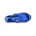thumbnail image 4 of BLISSFUL STEP Women's Sandals Platform Wedges Glitter Slide Sandals Blue 8, 4 of 7