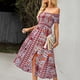 thumbnail image 3 of Vestido Bohemio Ticfox Largo con Hombros Descubiertos para Mujer Estampado Floral, 3 of 6