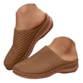 thumbnail image 3 of DAFEI Platform Slip Closed Toe Slippers for Women Plus Size Embroidered Lazy Wedge Heel Half Slippers for Women., 3 of 8