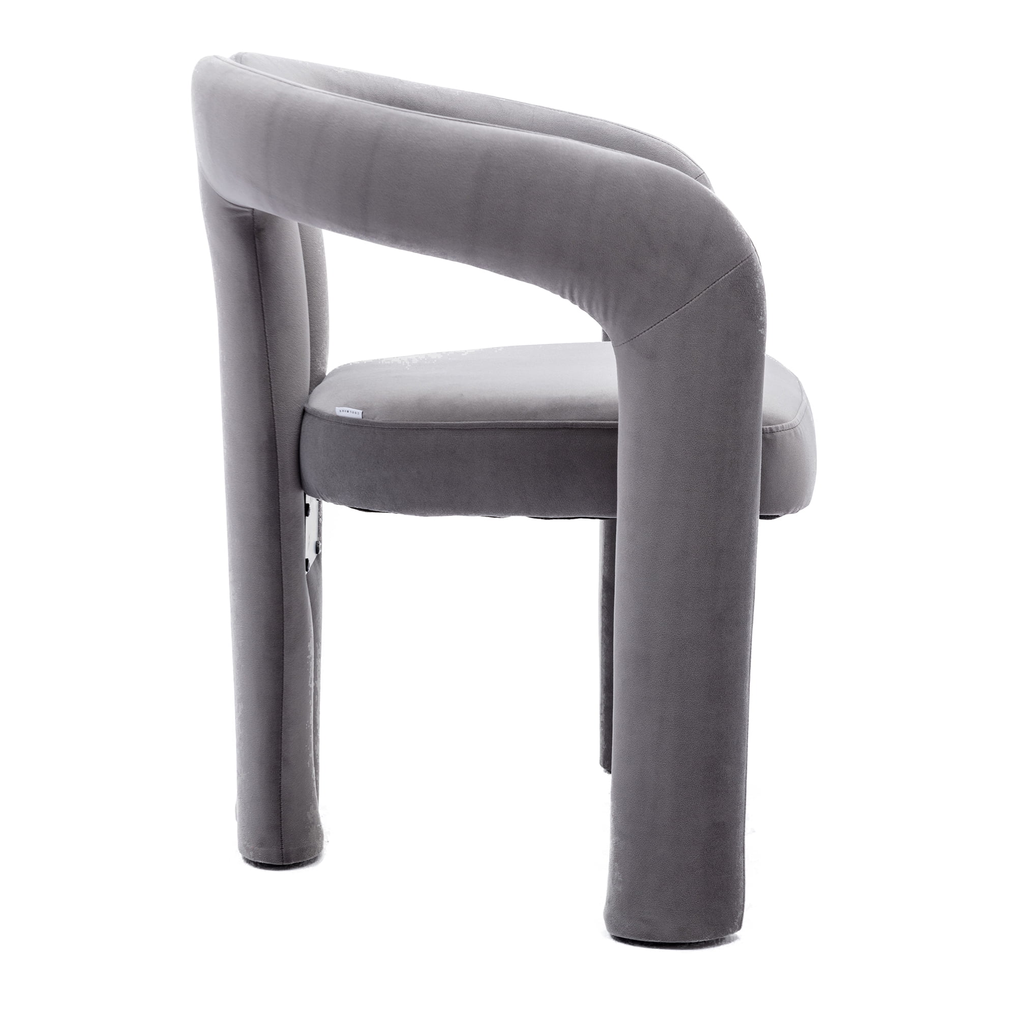 MAYEERTY Contemporary Designed Velvet Fabric Upholstered Accent/Dining Chair /Barrel Side Chairs Kitchen Armchair for Living Room set of 2 (Gray Velvet)