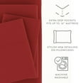 thumbnail image 5 of Noble Linens 4 Piece Solid Microfiber Bed Sheet Set, Burgundy, Queen, 5 of 10