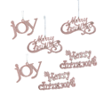 thumbnail image 1 of 6 piezas de adornos colgantes con purpurina y letrero de palabras navideñas, para decoración del hogar, pared, árbol y ventana, 1 of 5