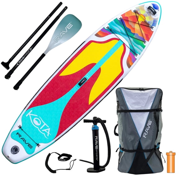 Rave Sports Kota Lightweight Inflatable Stand Up Paddle Board Package Canyon
