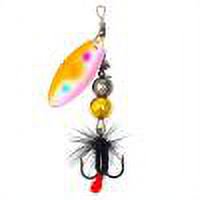 Señuelo de pesca con anzuelo giratorio de metal giratorio, cuchara, plumas, anzuelo triple (A Multi)