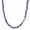 Blue Glass, variant on Green Color Murano Style Beaded Necklace with Pixiu Charm in Goldtone 20 Inches