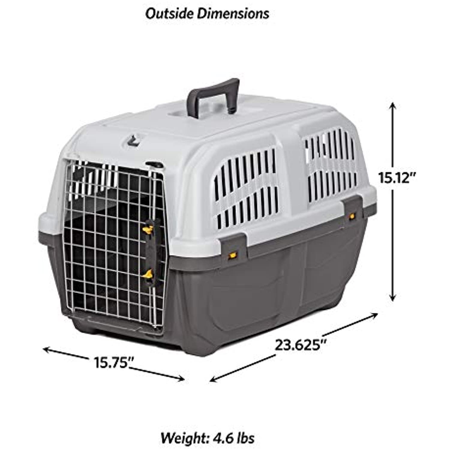 Midwest Skudo Plastic Travel Carrier for Dogs Gray X-Small 21.5 L X 14 W X 13.75 H 