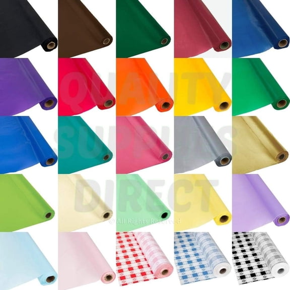 White Banquet Tablecloth Roll-300 Feet Long (26 Colors) - NO Folds or Creases (Super UP) - Quality Supplies Direct