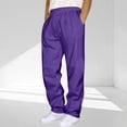 thumbnail image 3 of Havenre Baggy Sweatpants for Men Fashion Drawstring Elastic Waist Joggers Casual Open Bottom Athletic Sweat Pants Loose Comfy Lounge Trousers with Pockets A02-Purple XXXL, 3 of 6